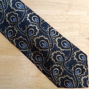 Robert Talbott Black and Gold Paisley Tie